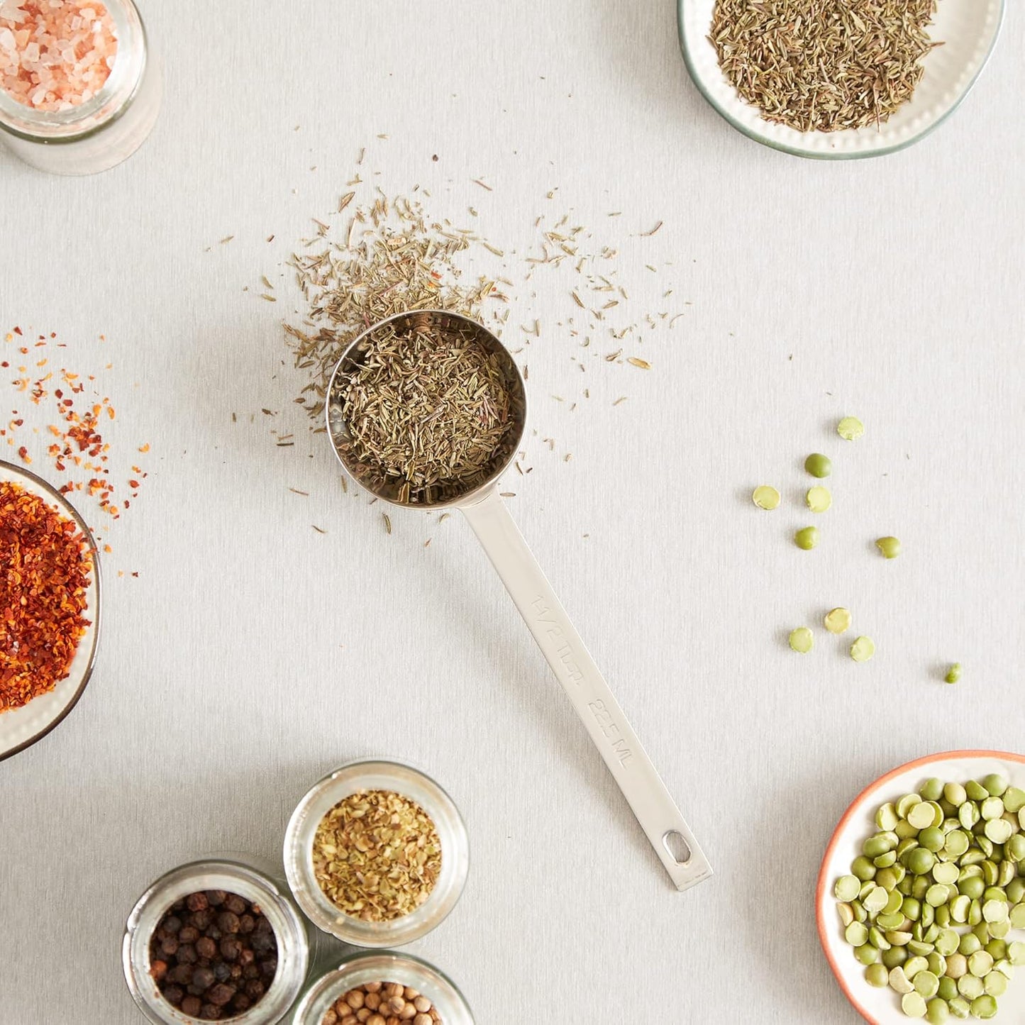 RSVP International Endurance Kitchen Collection Open Stock Measuring Spoon, Stainless Steel, Dishwasher Safe, 0.5-Teaspoon