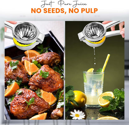 Heavy-Duty Stainless Steel Lemon Squeezer – Handheld Citrus Press for Effortless Juicing