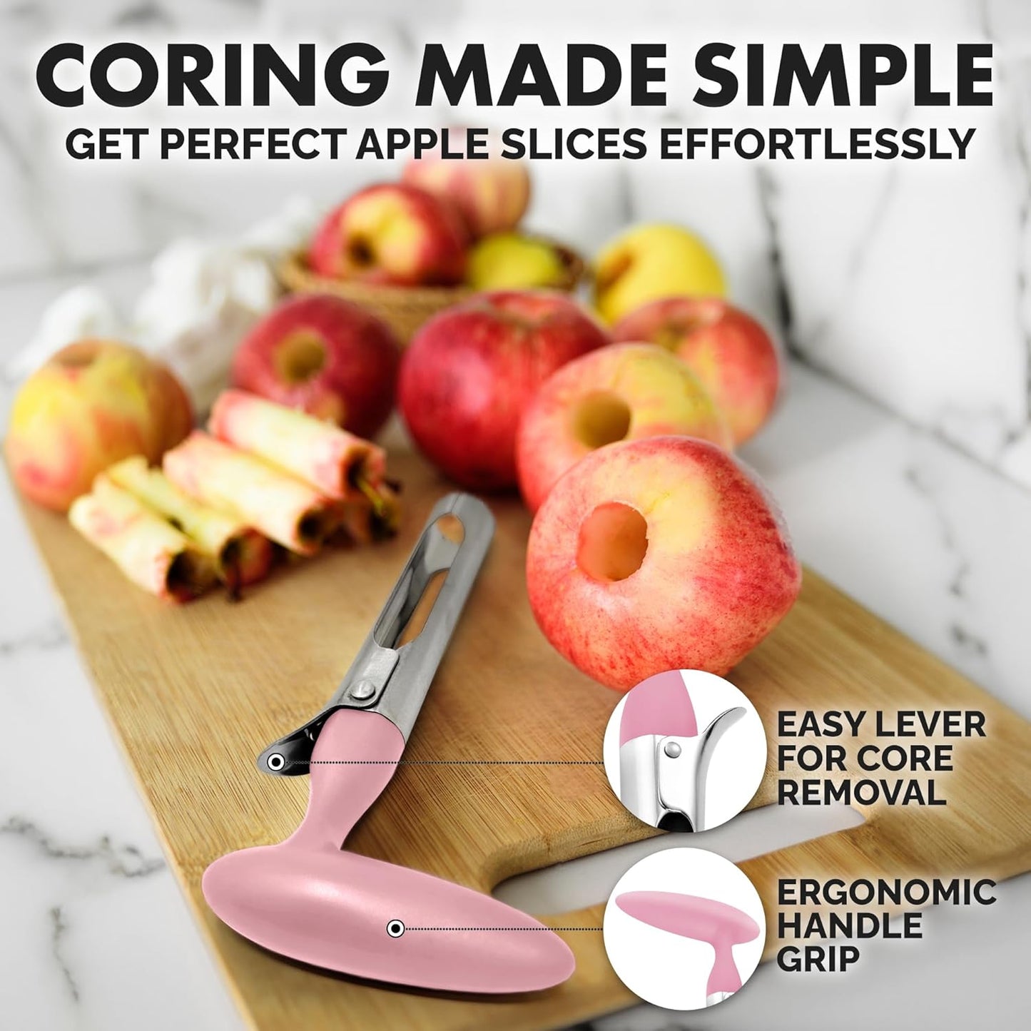 Zulay Kitchen Stainless Steel Pineapple Corer & Slicer – Heavy Duty Pineapple Cutter & Eye Removal Tool – Effortless Core Remover Tool with Sharp Reinforced Blade & Ergonomic Handle - Black