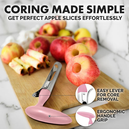 Zulay Kitchen Stainless Steel Pineapple Corer & Slicer – Heavy Duty Pineapple Cutter & Eye Removal Tool – Effortless Core Remover Tool with Sharp Reinforced Blade & Ergonomic Handle - Black