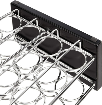 Amazon Basics 20 Jars Spice Rack Organizer, Space-Saving Kitchen Organizer with Glass Spice Jars, Sturdy, Silver