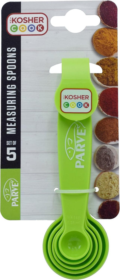 Multicolor Measuring Spoons - 5 Piece Set for Precise Cooking and Baking - Stackable Nesting Design - Color Coded Kitchen Tools by The Kosher Cook