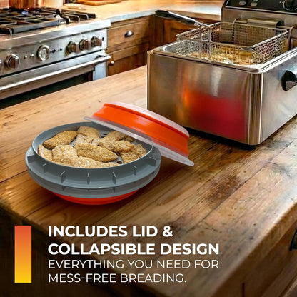 CanCooker Collapsible Plastic Batter Bowl | Mess-Free Breading Shaker Container & Mixer | Ideal for Fish Fry, Fried Chicken, Onion Rings, Wings & More