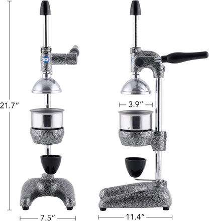Tribest Pro MJP-100 Professional Manual Cold Press Juicer Machine for Orange, Lemon, and other Citrus Fruits, Gray