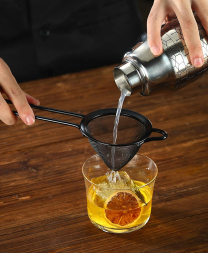 Fine Mesh Cocktail Strainer, Stainless Steel, Long Handle Set of 2 (Stainless Steel set of 2)