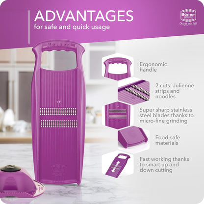 BORNER Roko PowerLine | Vegetable Grater Börner - Quality Made in Germany, Color:Orange