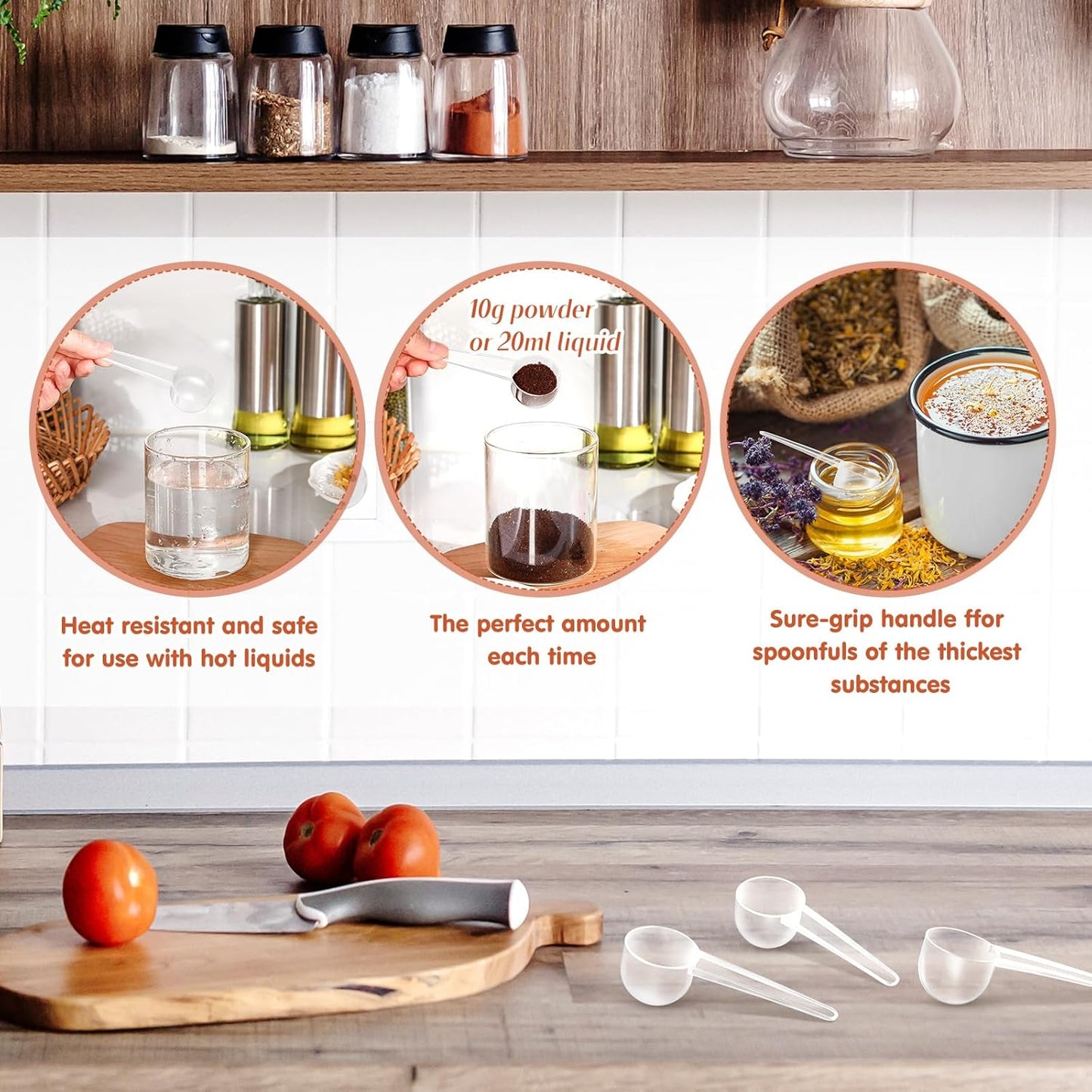 Meanplan 80 Pack Plastic Tablespoon Measuring Spoons Bulk (20 ml | 20 Cc | 1.33 Tablespoon | 4 Tsp) Coffee Scoops Teaspoon Pack for Measuring Coffee Tea Milk Grain Spices Protein Pet Food (White)