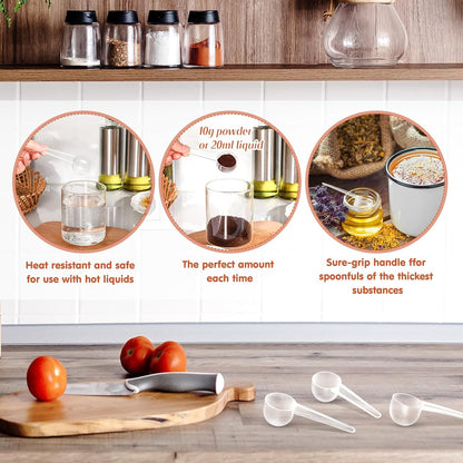 Meanplan 80 Pack Plastic Tablespoon Measuring Spoons Bulk (20 ml | 20 Cc | 1.33 Tablespoon | 4 Tsp) Coffee Scoops Teaspoon Pack for Measuring Coffee Tea Milk Grain Spices Protein Pet Food (White)