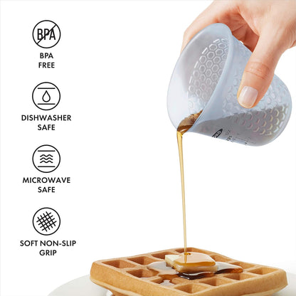 OXO Good Grips 4-Cup Squeeze & Pour Silicone Measuring Cup with Stay-Cool Pattern