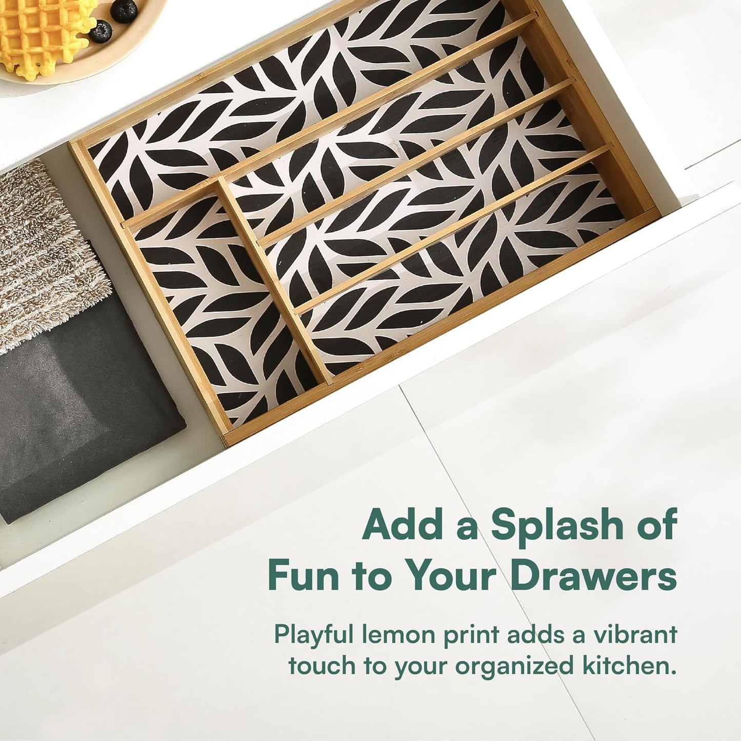 Pristine Bamboo Silverware Organizer - Small Extra-Deep Wooden Kitchen Drawer Organizer Divider for Spoons, Forks, Knives & Cutleries - 5 Slots