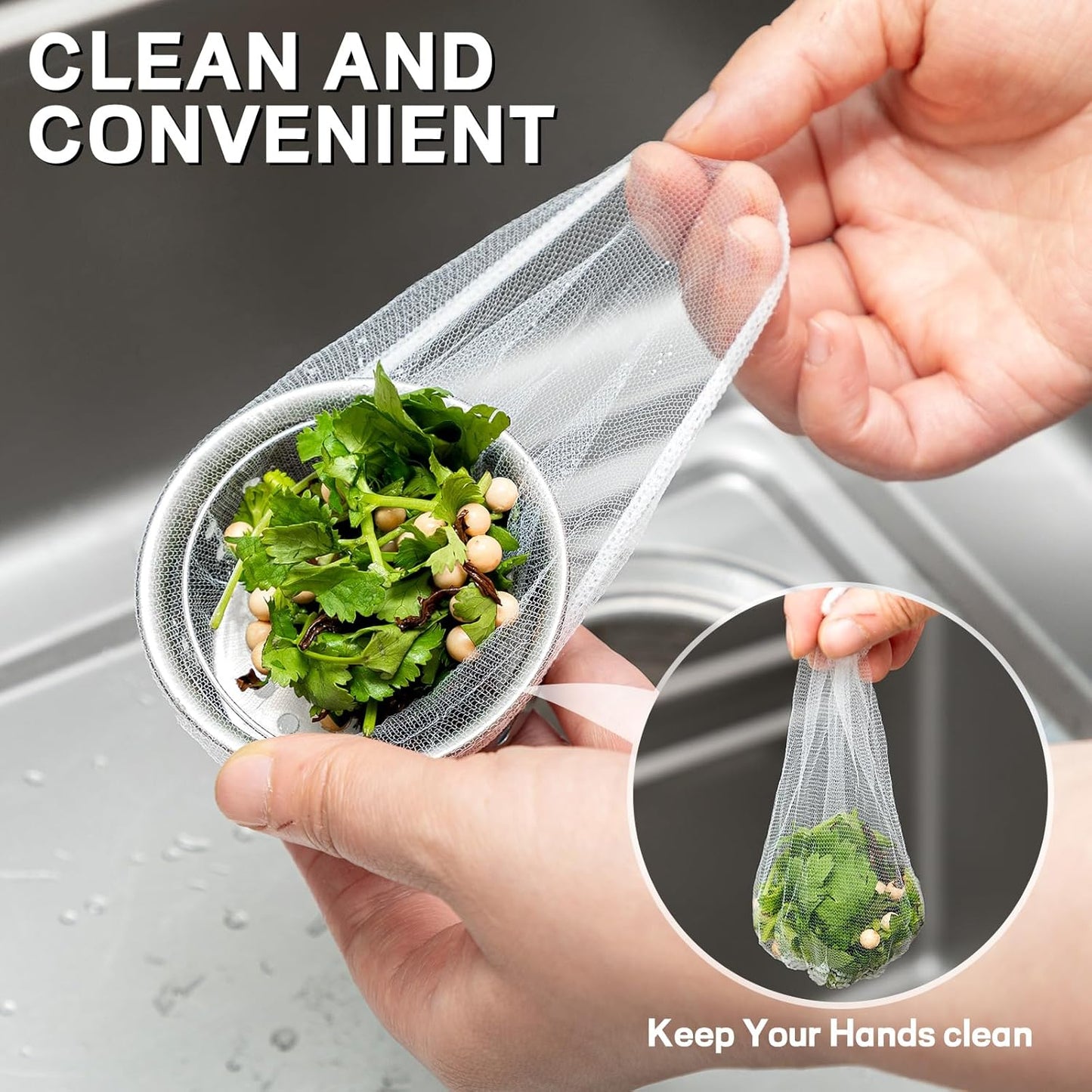 600 Pack Disposable Mesh Sink Strainer Bags Kitchen Sink Strainer Mesh Bags Anti Clogging Elastic Sink Strainer Filter Mesh Bag for Collecting Kitchen Food Leftover Garbage