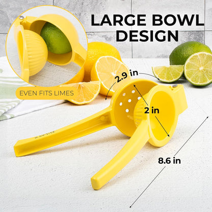 Zulay Kitchen Metal Lemon Squeezer - Handheld Lemon Juicer Squeezer - Easy to Use Citrus Juicer - Manual Press for Extracting the Most Juice Possible - Extracts Every Last Drop