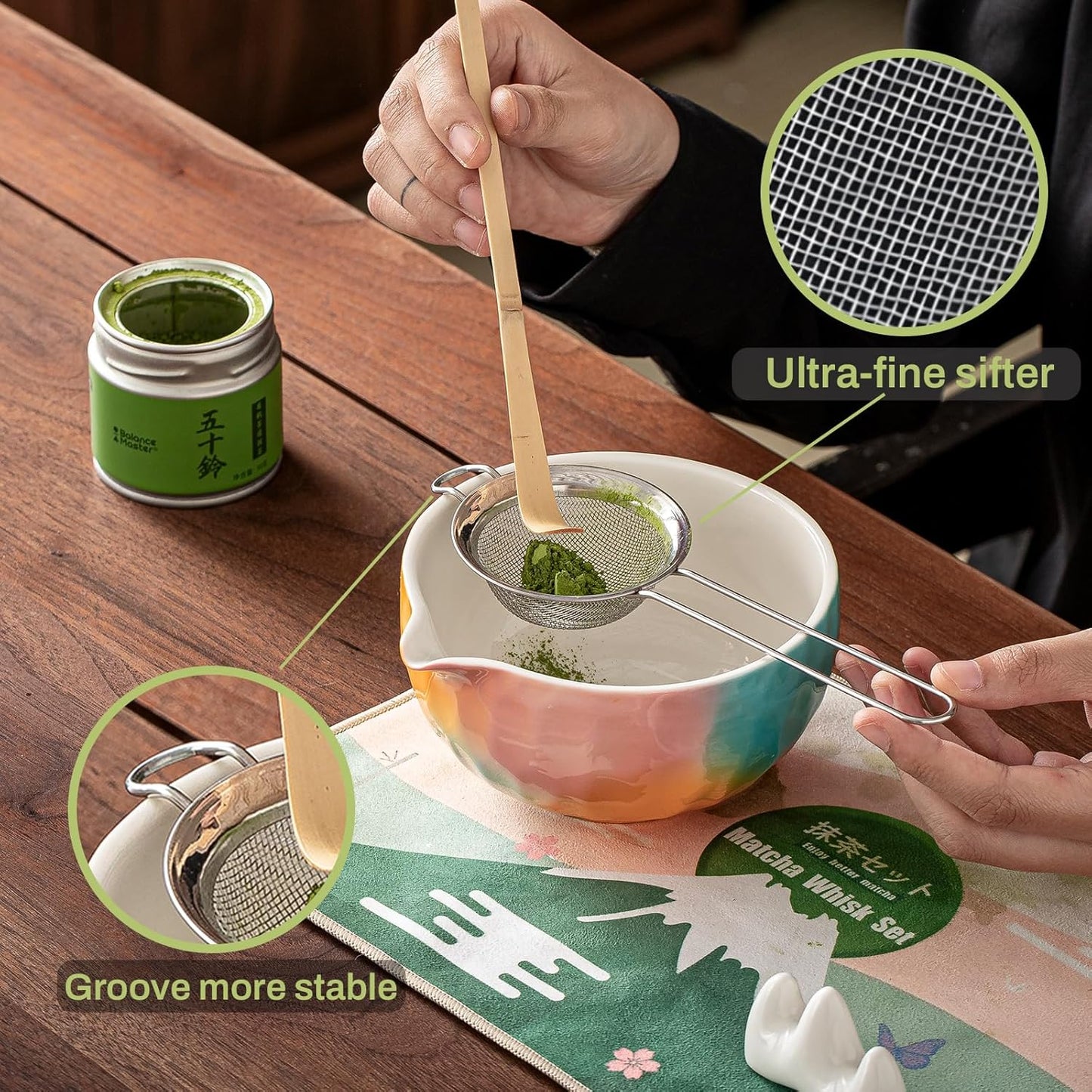 Clay&Fire Matcha Whisk Set, 9 pcs Ceramic Matcha Set, Gifts for Women,Matcha Bowl with Spout and Whisk, Matcha Kit for Matcha Lovers, Gift Mother's Day, Birthday, Anniversary