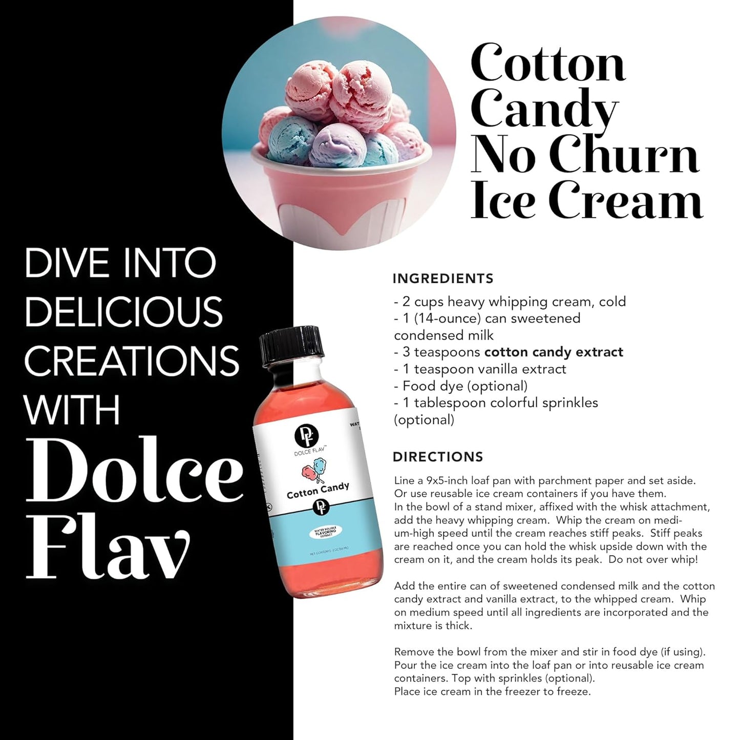 Dolce Flav Cheesecake Extract – 2 Ounce Water-Soluble Kosher, Sugar-Free, Concentrated Creamy Flavor for Desserts, Frostings & Pastries, Includes Measured Dropper