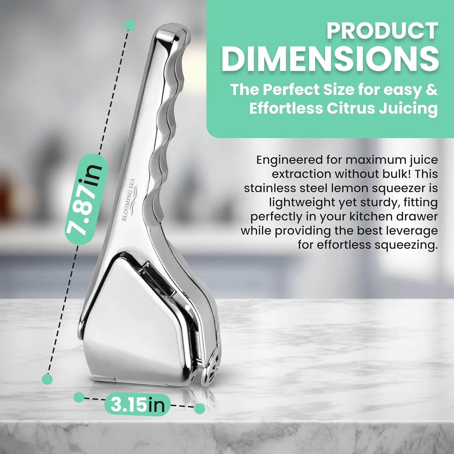 Lemon Squeezer - Compact & Heavy-Duty Citrus Press Juicer with Ergonomic Handle & Built-in Filter, Premium Quality Manual Squeezer for Lime & Lemons.