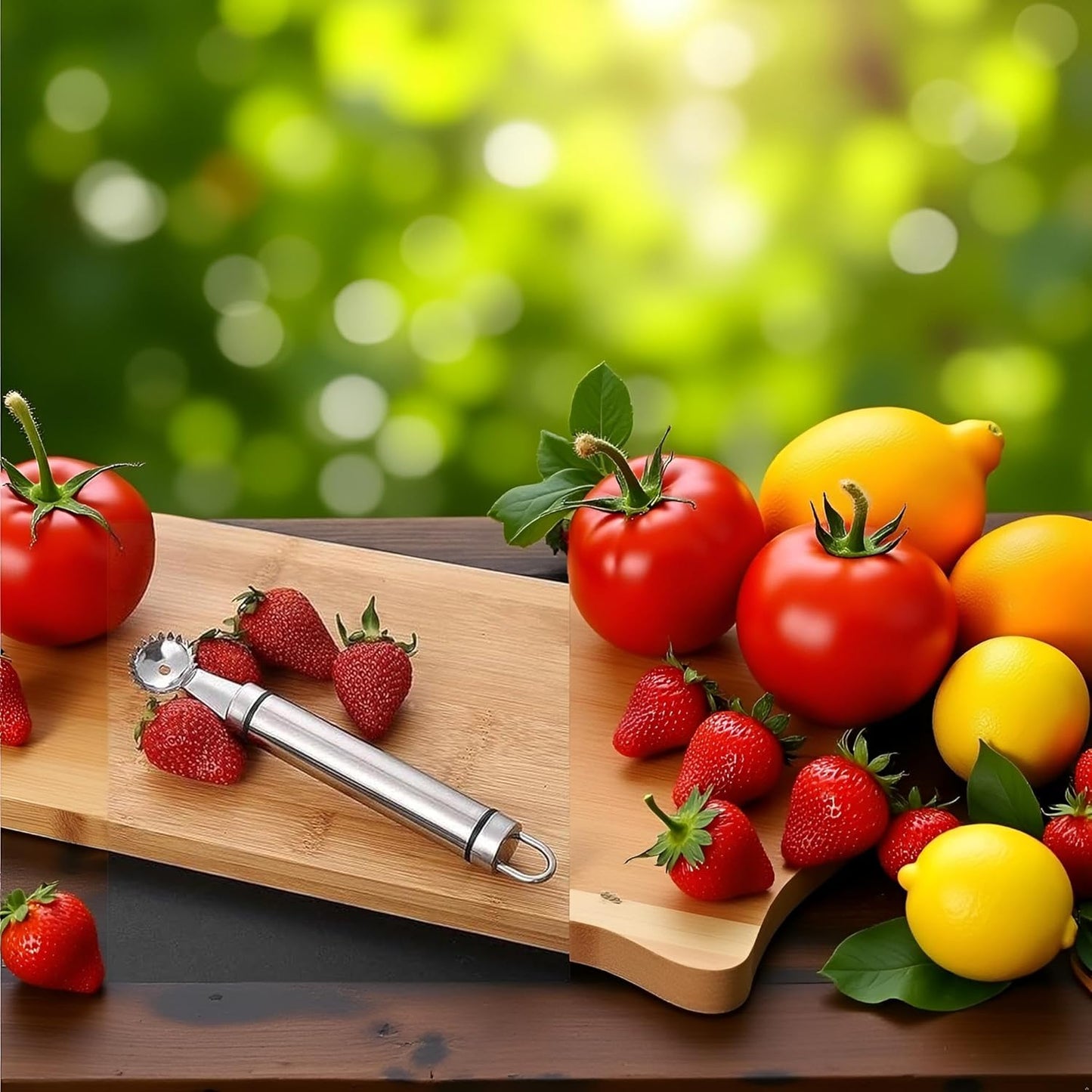 Stainless Steel Strawberry Huller and Tomato Stem Corer Tool Multi-Function Stainless Corer and Pitter Remover for Strawberry Gadgets Kitchen Tool Blade Craft Fruit Tools Fruit and Vegetable Corers