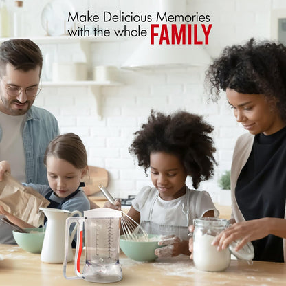 Mess-Free Pancakes Pourer & Cupcake Batter Dispenser | 4 Cup Capacity | Precision Pour Control & Easy-Squeeze Handle | BPA-Free Kitchen Tool for Waffles, Crepes & Muffins