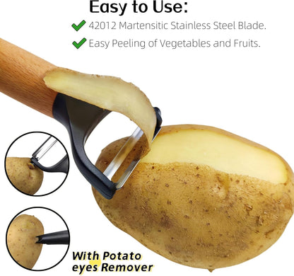 Trez Treamer 6-Pack Vegetable Peeler for Kitchen，Y Peeler Stainless Steel Potato Peeler Set for Apple Veggie Carrot Fruit Zucchini Cucumber Safe Peelers Bulk with Non-Slip Handle (P)