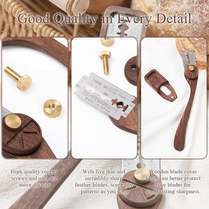 Bench Scraper & Chopper, Stainless Steel Dough Cutter with Wooden Handle, Thick Sharp Blades Pizza Bread Cutter, Multipurpose Kitchen Tool for Baking Cooking