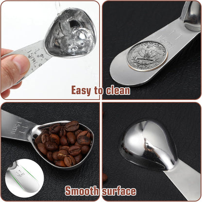 1 Tbsp Scoop Coffee Scoop, 1 Tablespoon Measuring Spoons(15ml), 18/8 Stainless Steel Short Handled Measure Scooper for Calculateing and Grinding Coffee Tea Sugar Christmas Kitchen Gift Jar Beans