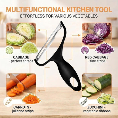 Cabbage Peeler,Cabbage Shredder,Y Wide Cabbage Shredder Tool,Japanese Cabbage Shredde r,Veggie Shredder For Cabbage Lettuce Julienne, Swivel Stainless Steel Blades Big Size