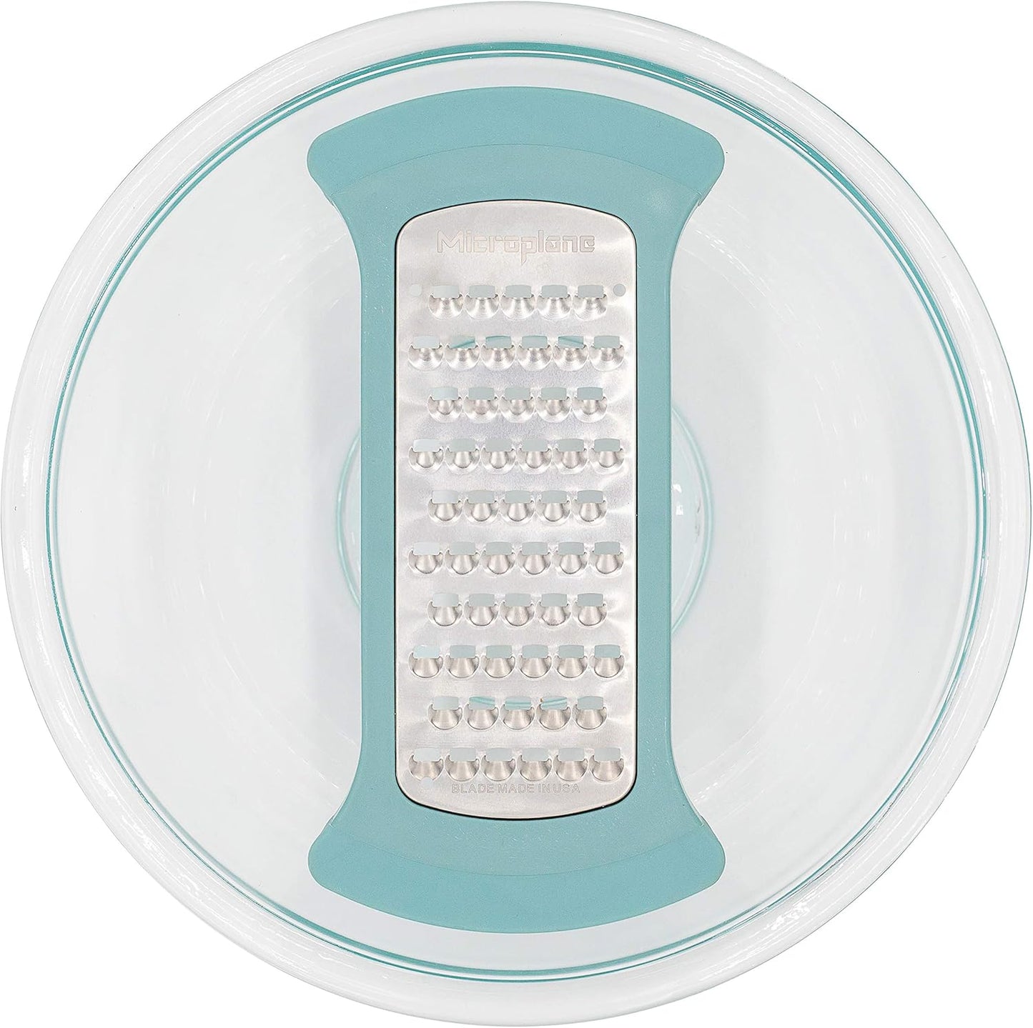 Microplane Mixing Bowl Grater - Extra Coarse Grater for Cauliflower Rice - Purist Blue