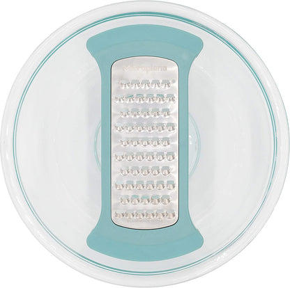 Microplane Mixing Bowl Grater - Extra Coarse Grater for Cauliflower Rice - Purist Blue