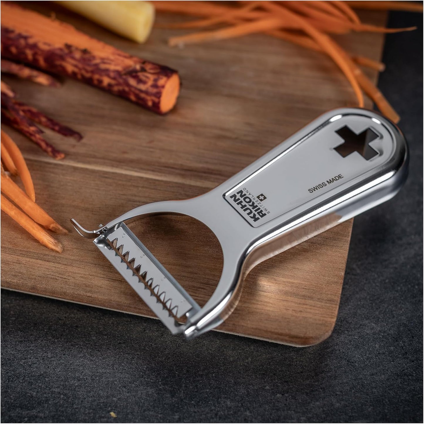 Kuhn Rikon Swiss Metal Peeler 4”, Stainless Steel