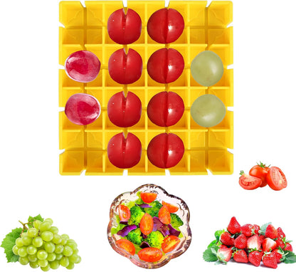 Grape Slicer Cutter, Strawberry Cherry Tomato Slicer, Cutting 16 Pieces in Second, Half or Quarter Cutting Tool for Salad and Kids Baby Toddler Snacks (Green)