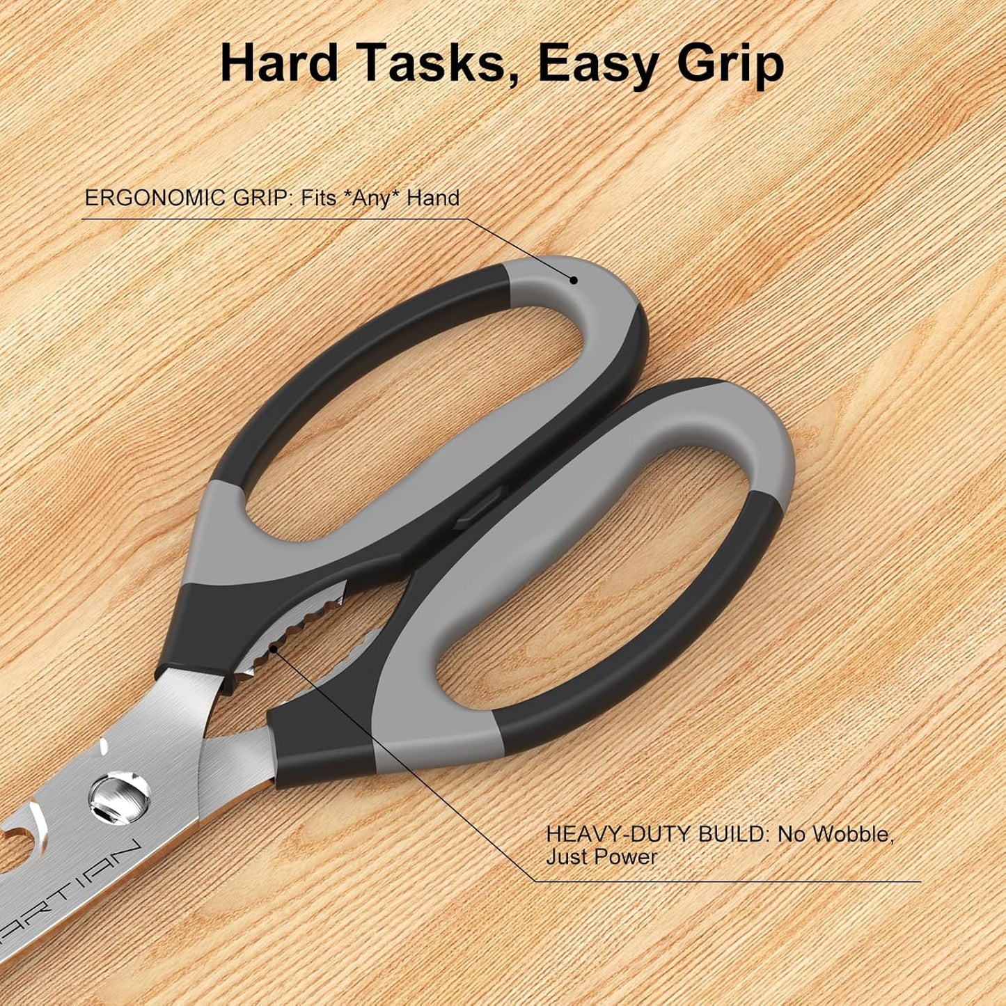 8" Detachable Kitchen Scissors – Heavy-Duty Japanese SUS420J2 Stainless Steel, Multi-Function Shears for Food Prep, Herb Cutting & More | Easy to Clean, Dishwasher Safe