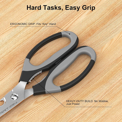 8" Detachable Kitchen Scissors – Heavy-Duty Japanese SUS420J2 Stainless Steel, Multi-Function Shears for Food Prep, Herb Cutting & More | Easy to Clean, Dishwasher Safe