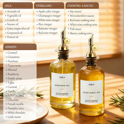 350 ML Premium Olive Oil Dispenser Bottles for Kitchen with Pourer, Elegant Olive Oil Bottle, Sprayer for Cooking, Vinegar Dispenser Bottle Set of 2,Home Oil Container As Gift (M)