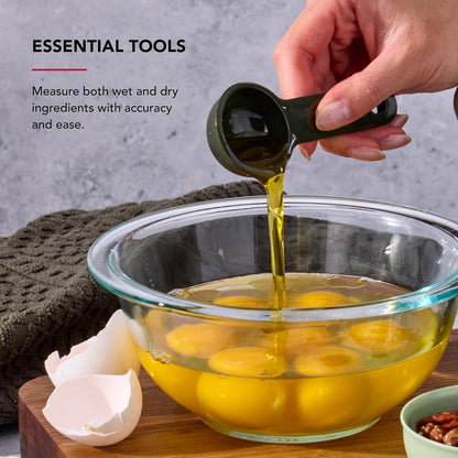 KitchenAid Universal Easy To Read Measuring Cup and Spoon Set with Soft Grip Handle for Maximum Control, Hang Hole and Nesting For Easy Storage, Dishwasher Safe, 9 Piece, Pistachio