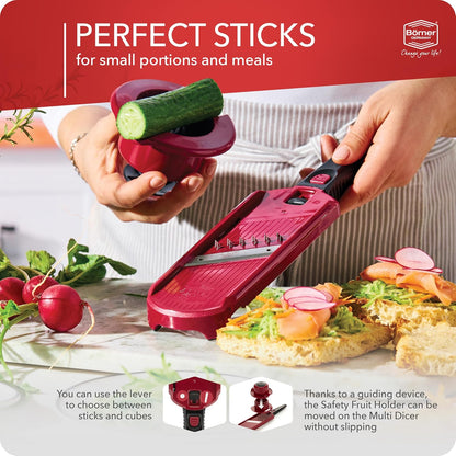 Borner by Reston Lloyd Muli Dicer/Julienne Hand Held Vegetable Slicer