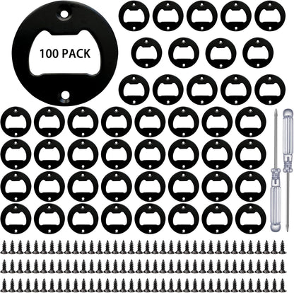 Bottle Opener Insert - 20 Sets Stainless Steel Inserts Kit with Screws Screwdriver for DIY Resin Mould Kit Hardware Parts Supply（black)