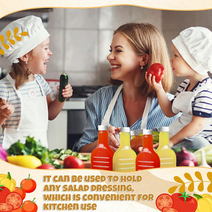 Roshtia 30 Pack 16oz Clear Plastic Salad Dressing Bottles Bulk Empty Squeeze Bottle with White Flip Top Cap for BBQ Condiment Sauce Ketchup Salad Dressing