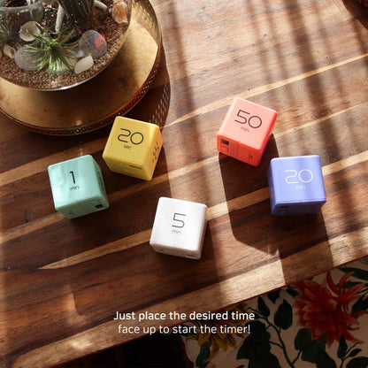 mooas Cube Timer (Mint), Flip Timer Productivity Timer, Time Management, Block Timer Kids Cube Timer Kitchen Timer Desk Timer for Studying Workout Classroom 1, 3, 5, 10 min Timer Setting