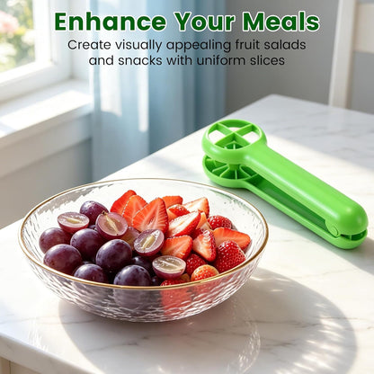 Grape Cutter Tool, 2026 New Grape Tomato Cherry Strawberry Slicer Tools Into 4 Pieces for Vegetable Fruit Salad, Quarter Fruit Slicer Kitchen Gadget (1 pcs)