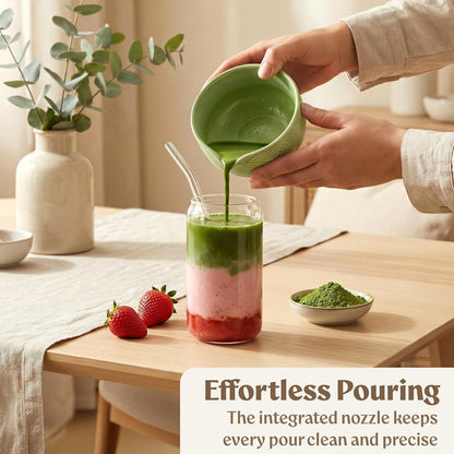 EDELHAUS Matcha Kit Whisk Set (7 Pcs) - Complete Matcha Set, Matcha Bowl with Spout, Whisk with Holder, Bamboo Scoop with Rest and Sifter, Perfect Kit for Matcha Lovers (Sakura Pink)