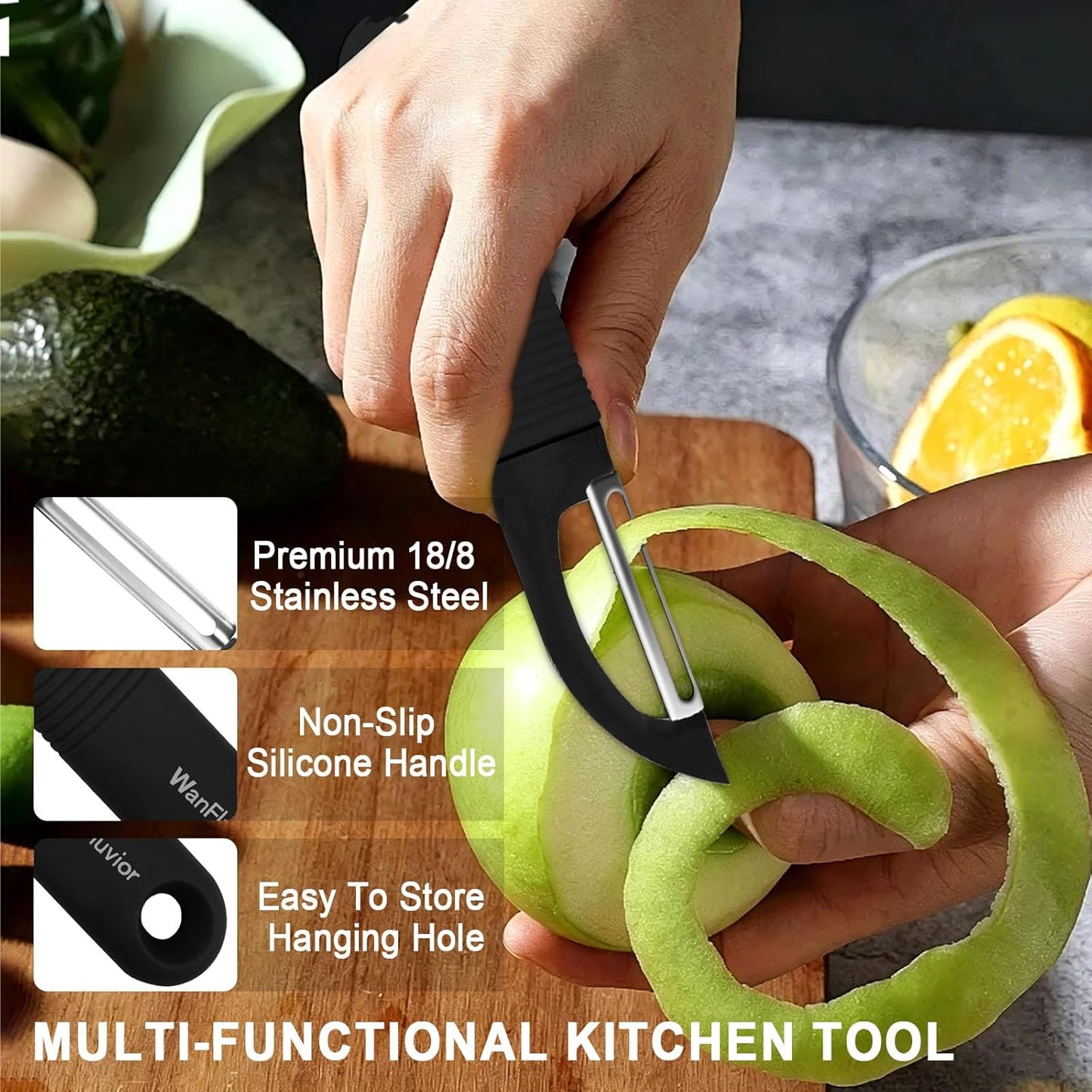 Vegetable Peeler, Y-Shaped & I-Shaped Potato Peeler, Swivel Stainless Steel Blades Peelers For Kitchen, Silicone Non-Slip Handles, Perfect For Veggie, Fruit, Carrot, Apple(2pcs)