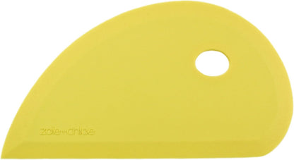 Zoie + Chloe Multipurpose Silicone Bowl Scraper - Dough Scraper for Cleaning Mixing Bowls, Baking Pan - Silicone Scraper Spatula For Painting, Smoothing, Frosting, Cake Decorating - Yellow, 7x3.75"