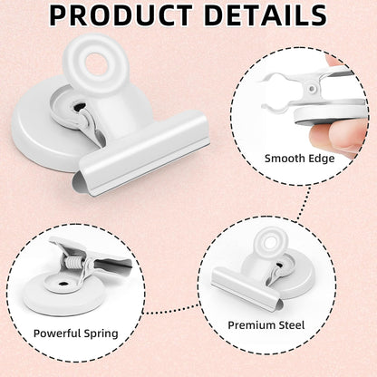 Grtard 12 Pack Magnetic Clips, Fridge Magnets Refrigerator Magnets, Strong Magnetic Clips Heavy Duty, Whiteboard Magnet Clip for Office Home Classroom Organization Kitchen Accessories(Black)