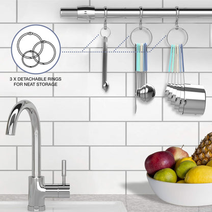 CuttleLab 22-Piece Stainless Steel Measuring Cups and Spoons Set, Tad Dash Pinch Smidgen Drop Mini Measuring Spoons, Measuring Stick Leveler, Measurement Conversion Chart Fridge Magnet, (Country Chic)