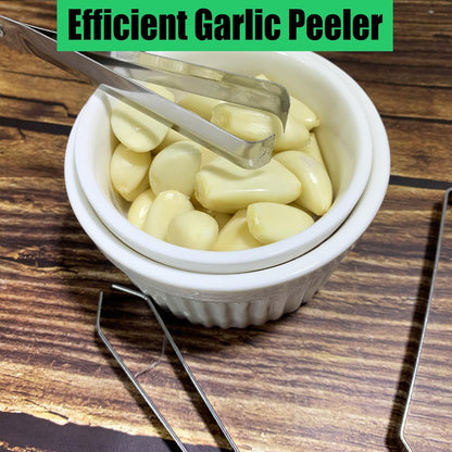 Garlic Peeler - 3 Pcs Garlic Skin Remover Set Stainless Garlic Tweezers Easy Faster Kitchen Tools