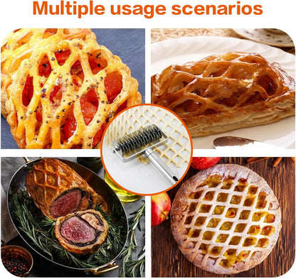lattice pastry cutter-Pastry Lattice Roller Cutter -Create perfect lattice dough at home for pies, pizza, bread, and Beef Wellington.