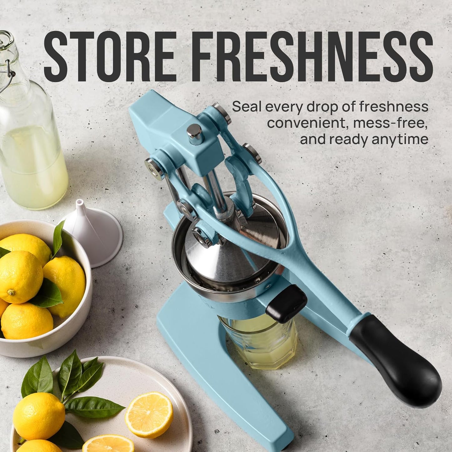 Zulay Kitchen Cast Iron Juicer - Heavy Duty Manual Juicer with Detachable Strainers for Easy Cleaning, Orange Juice Press for Citrus Fruits, Perfect for Bartenders, Juice Lovers & Health Enthusiasts