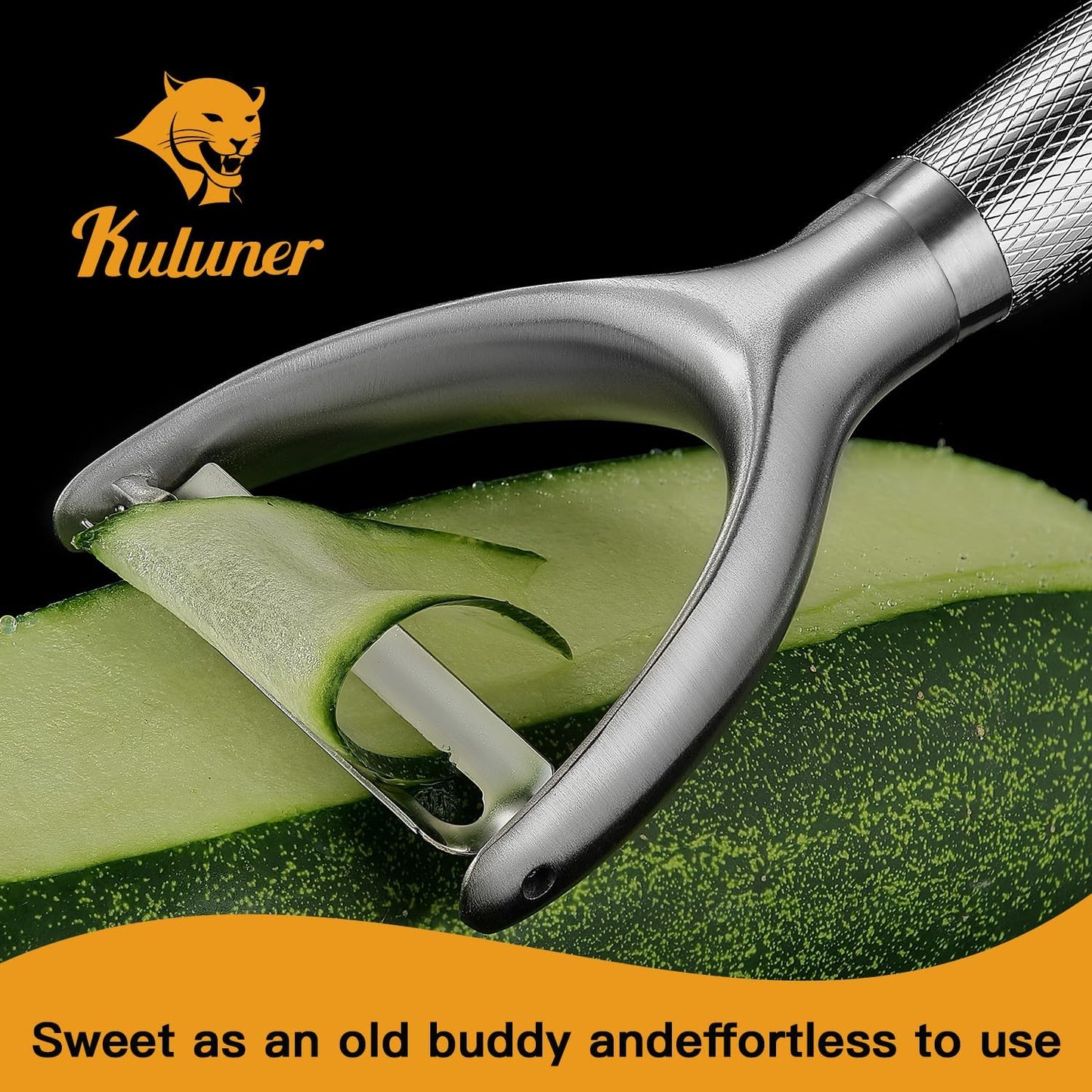Serrated Blade Premium I Type 304 Stainless Steel Multifunctional Kitchen Peeler Real Wood Handle Ultra Sharp Blade Vegetable Potato Apple（Agarwood）