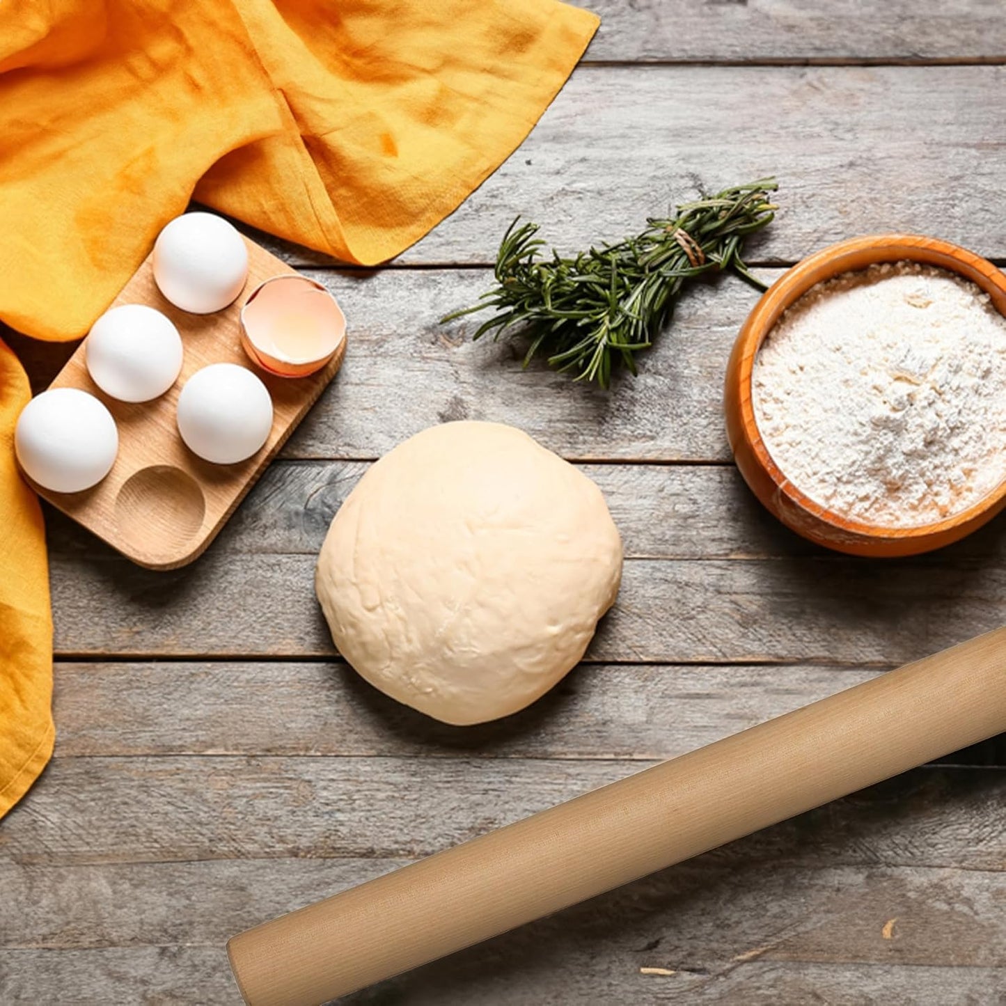 Mrs. Anderson’s Baking Rolling Pin Rings, Non-Stick Silicone, Set of 4 Ring Depths