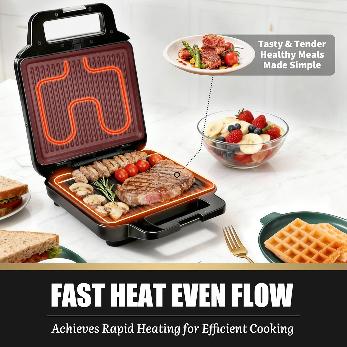 FineMade Electric Empanada Maker Machine with Press Mold,Large Dumpling Maker Press,Pierogi Maker Press Machine,Make 4 Psc of 6 Inches Large Empanadas,Jamaican Beef Patties,Calzones,Pocket Pies,Black