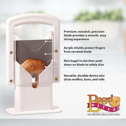 Hoan The Original Bagel Guillotine Universal Slicer, Silver, 9.25-Inch - Effortless Stainless Steel Slicer
